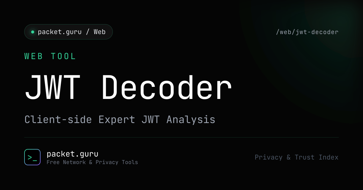 JWT Decoder & Debugger - Verify Claims (Client-side) | packet.guru