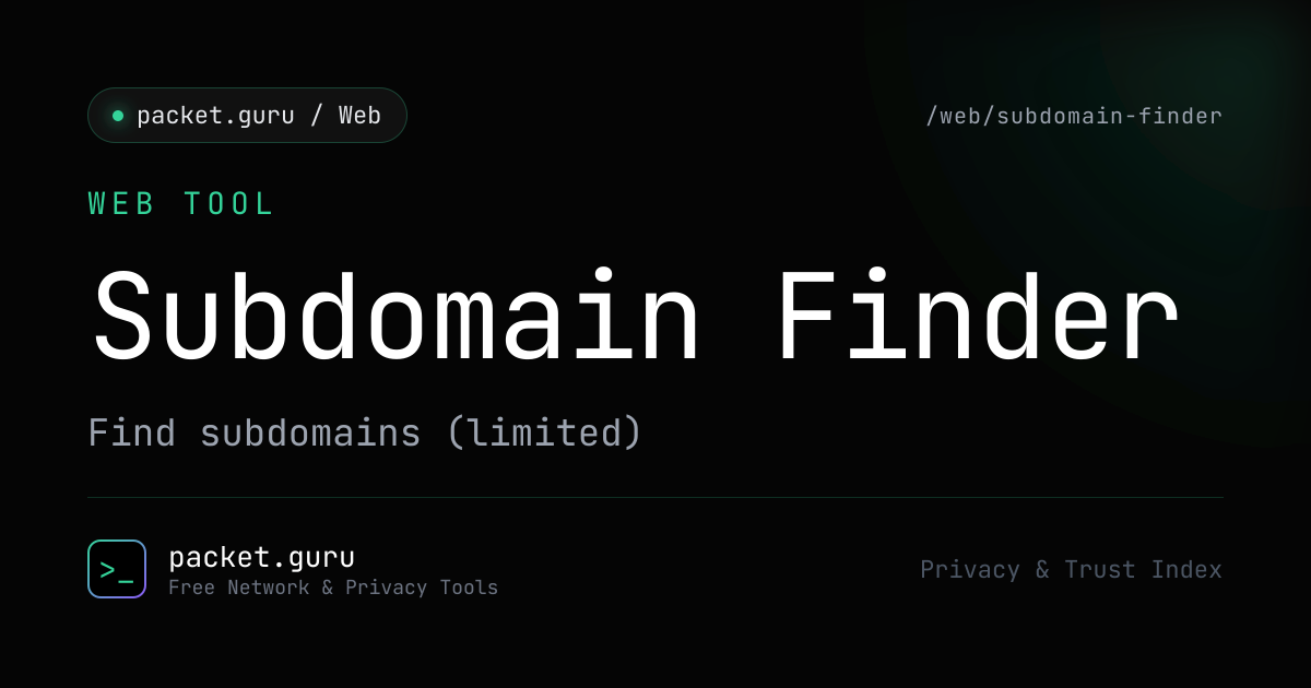 Subdomain Finder - CT Logs + Common Name Probing | packet.guru